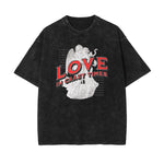 Washed Angel Statue Graphic T Shirt-INNBLAC Fashion Apparel