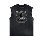 Faded Frayed Angel Statue Graphic Tank-INNBLAC Fashion Apparel