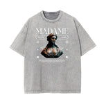 Crew Neck Angel Statue Graphic Tee-INNBLAC Fashion Apparel