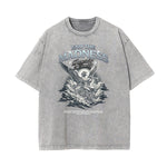 Crew Neck Angel Statue Graphic Tee-INNBLAC Fashion Apparel