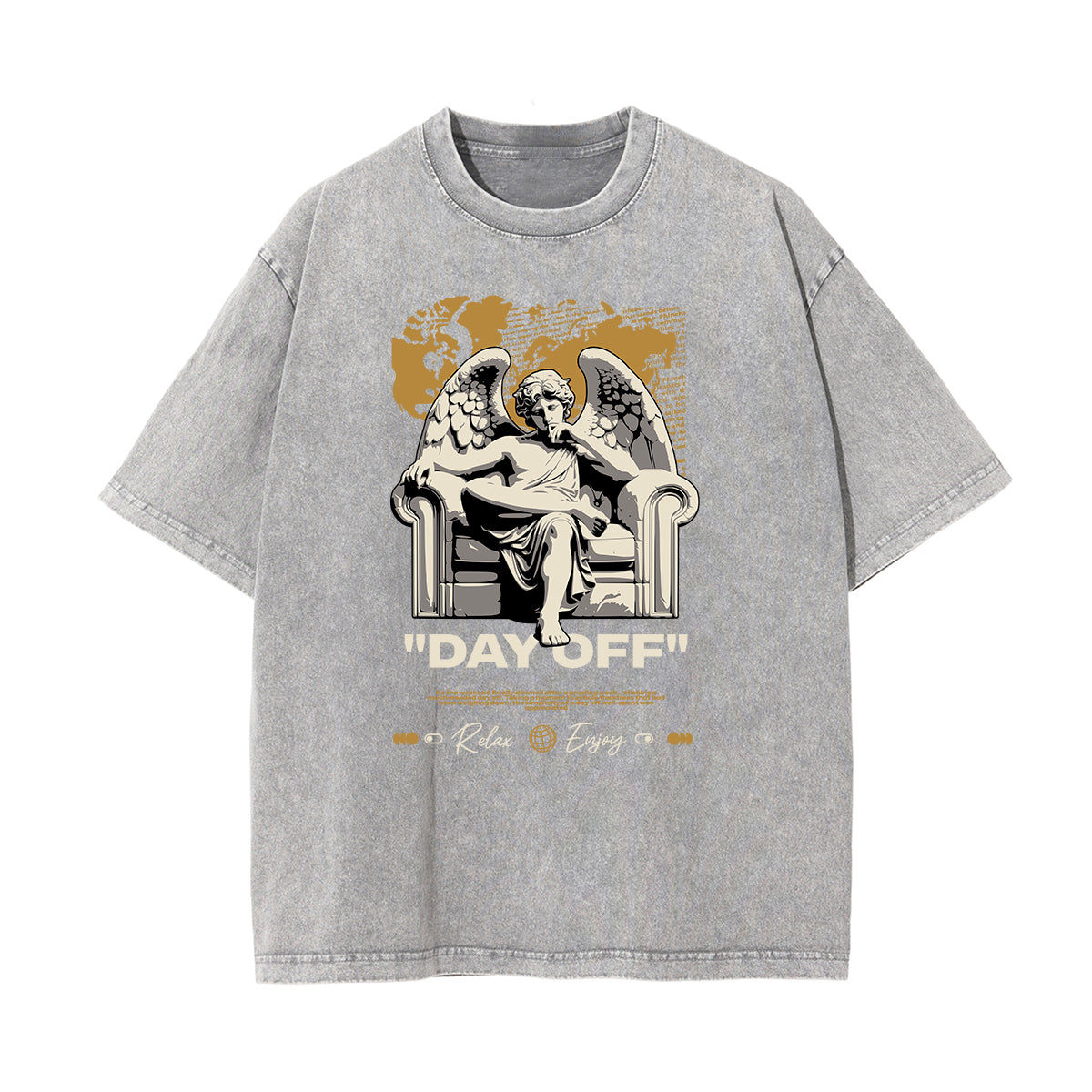 Faded Angel Streetwear Pattern Tee-INNBLAC Fashion Apparel