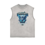 Faded Frayed Angel Streetwear Graphic Tank Top-INNBLAC Fashion Apparel