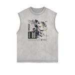 Street Style Angel Pattern Tank Top-INNBLAC Fashion Apparel
