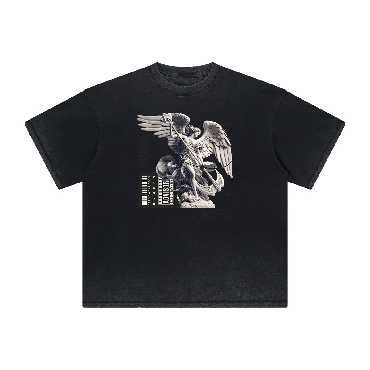 Heavyweight Street Style Angel Graphic Tee-INNBLAC Fashion Apparel