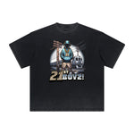 Heavyweight Faded Gangsta Pattern Tee-INNBLAC Fashion Apparel