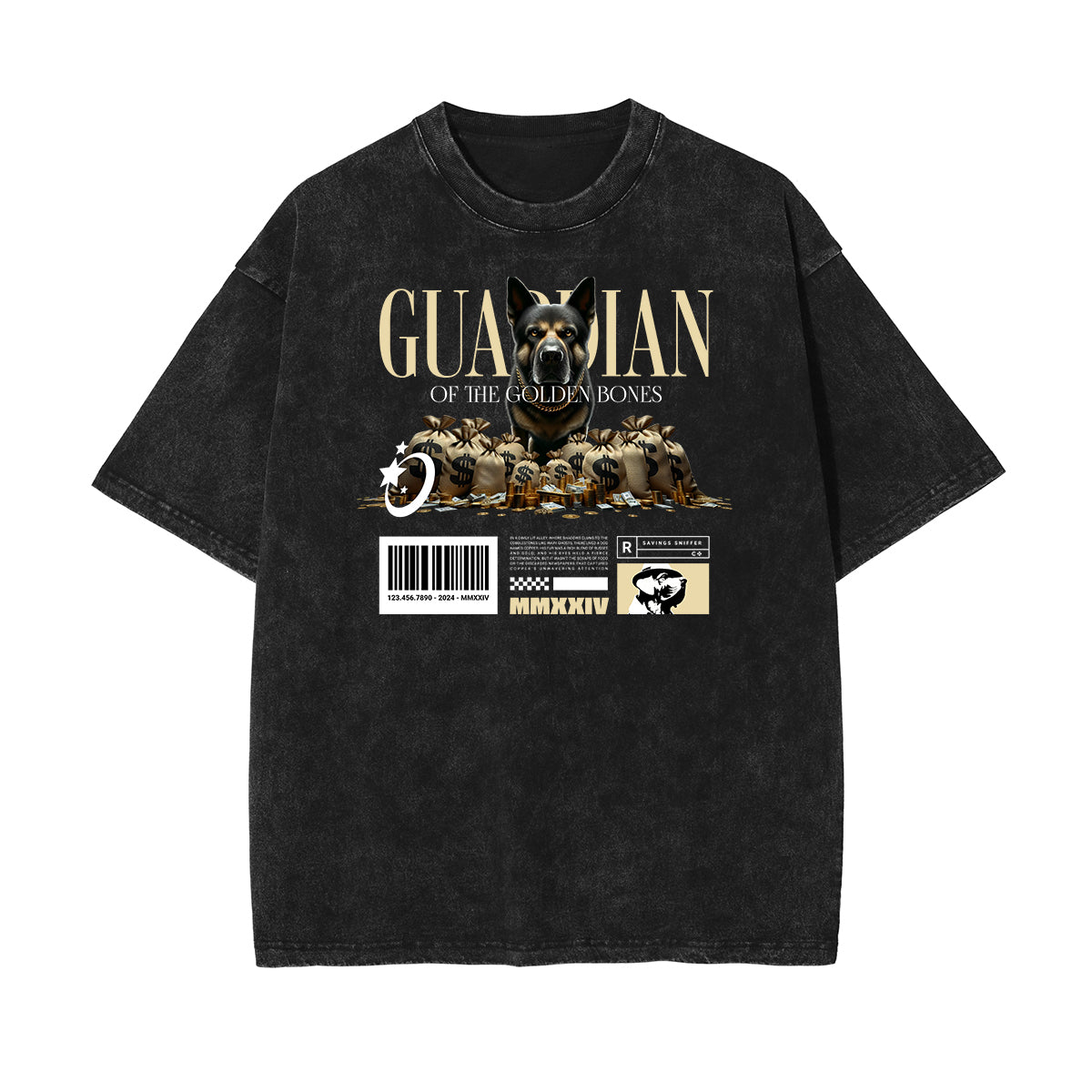 Washed Gangsta Streetwear Pattern Tee-INNBLAC Fashion Apparel