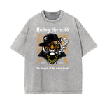 Vintage Faded Gangsta Pattern Tee-INNBLAC Fashion Apparel
