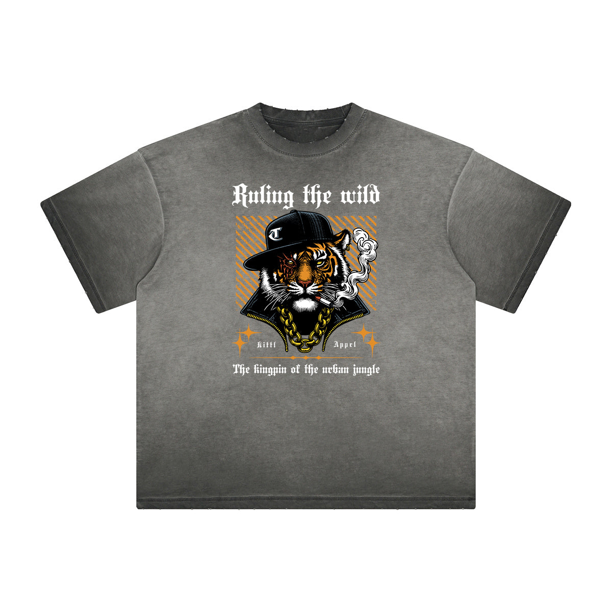 Distressed Gangsta Streetwear Graphic Tee-INNBLAC Fashion Apparel