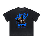 Heavyweight Faded Gangsta Pattern Tee-INNBLAC Fashion Apparel