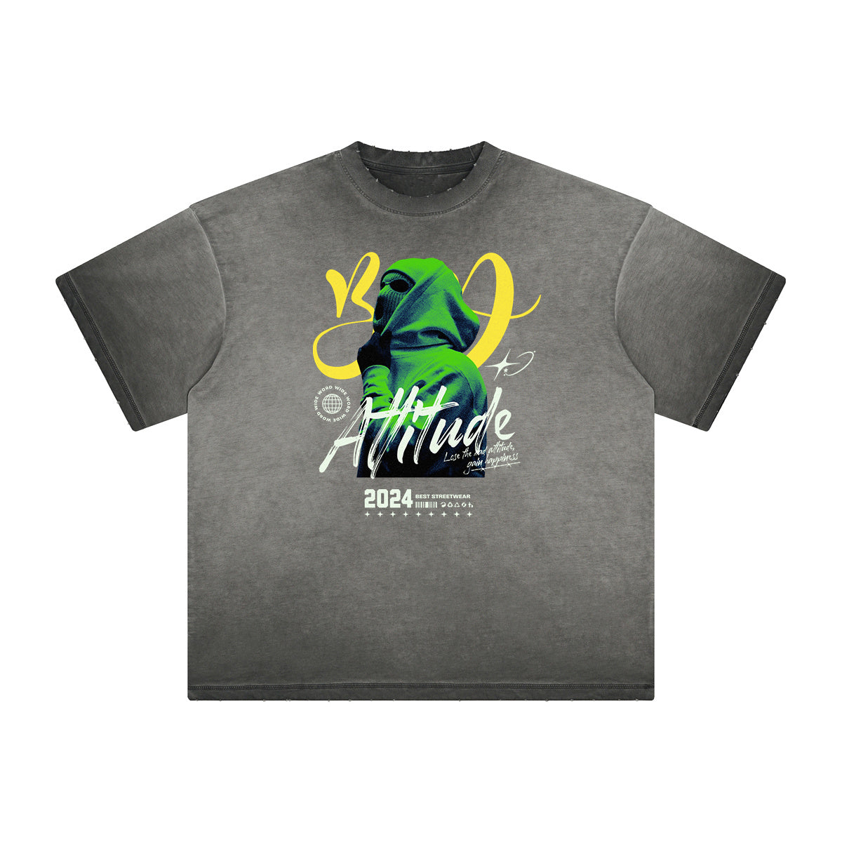 Distressed Gangsta Streetwear Graphic Tee-INNBLAC Fashion Apparel