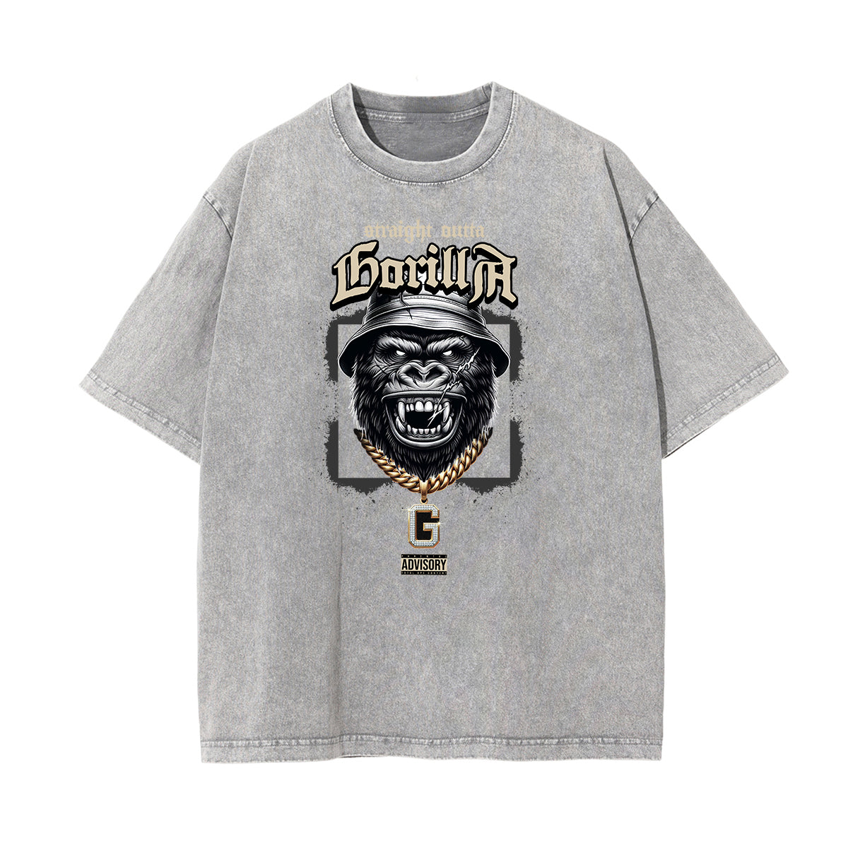 Vintage Faded Gangsta Pattern Tee-INNBLAC Fashion Apparel