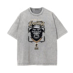 Vintage Faded Gangsta Pattern Tee-INNBLAC Fashion Apparel