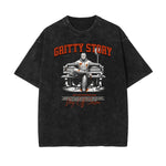 Washed Gangsta Streetwear Pattern Tee-INNBLAC Fashion Apparel