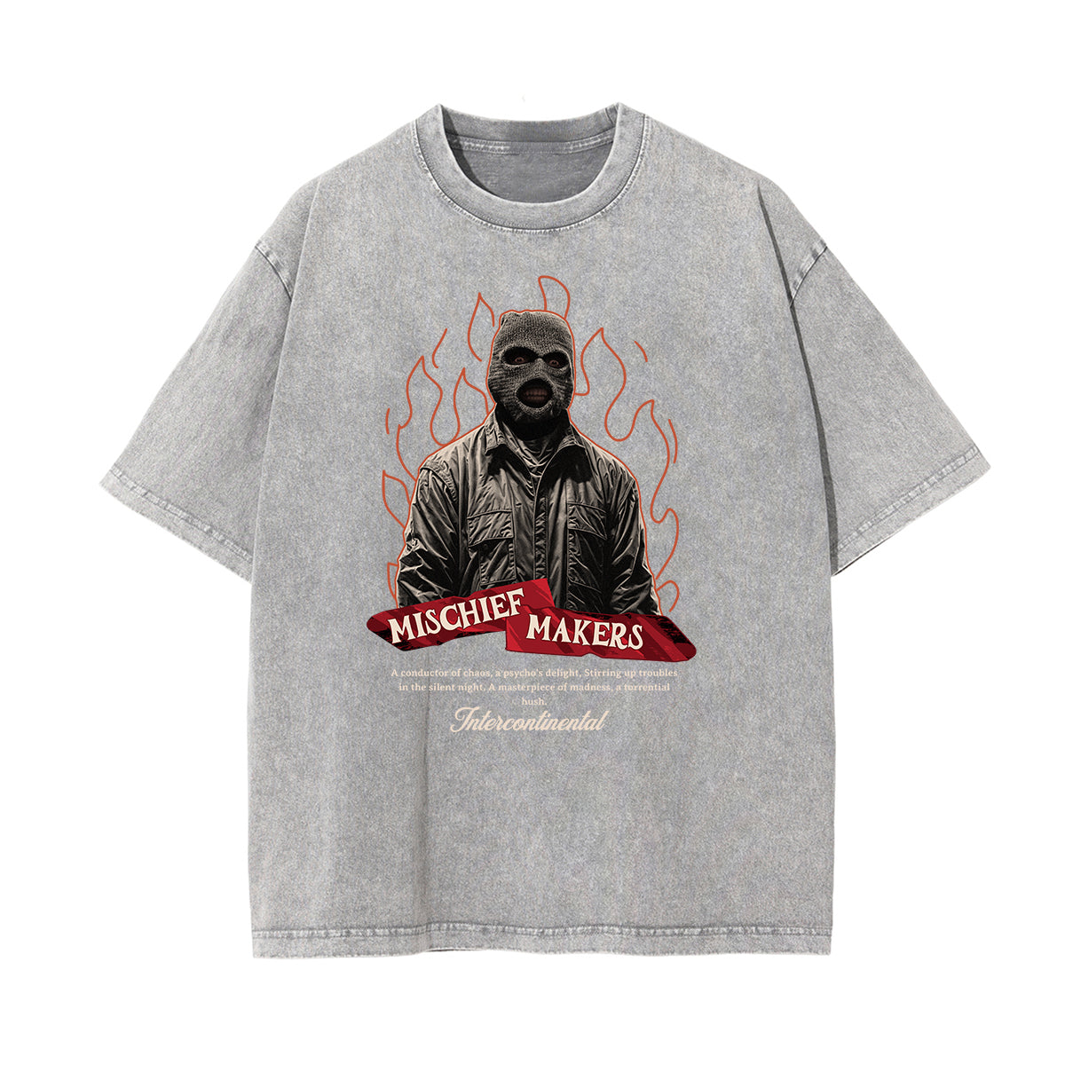 Vintage Faded Gangsta Pattern Tee-INNBLAC Fashion Apparel
