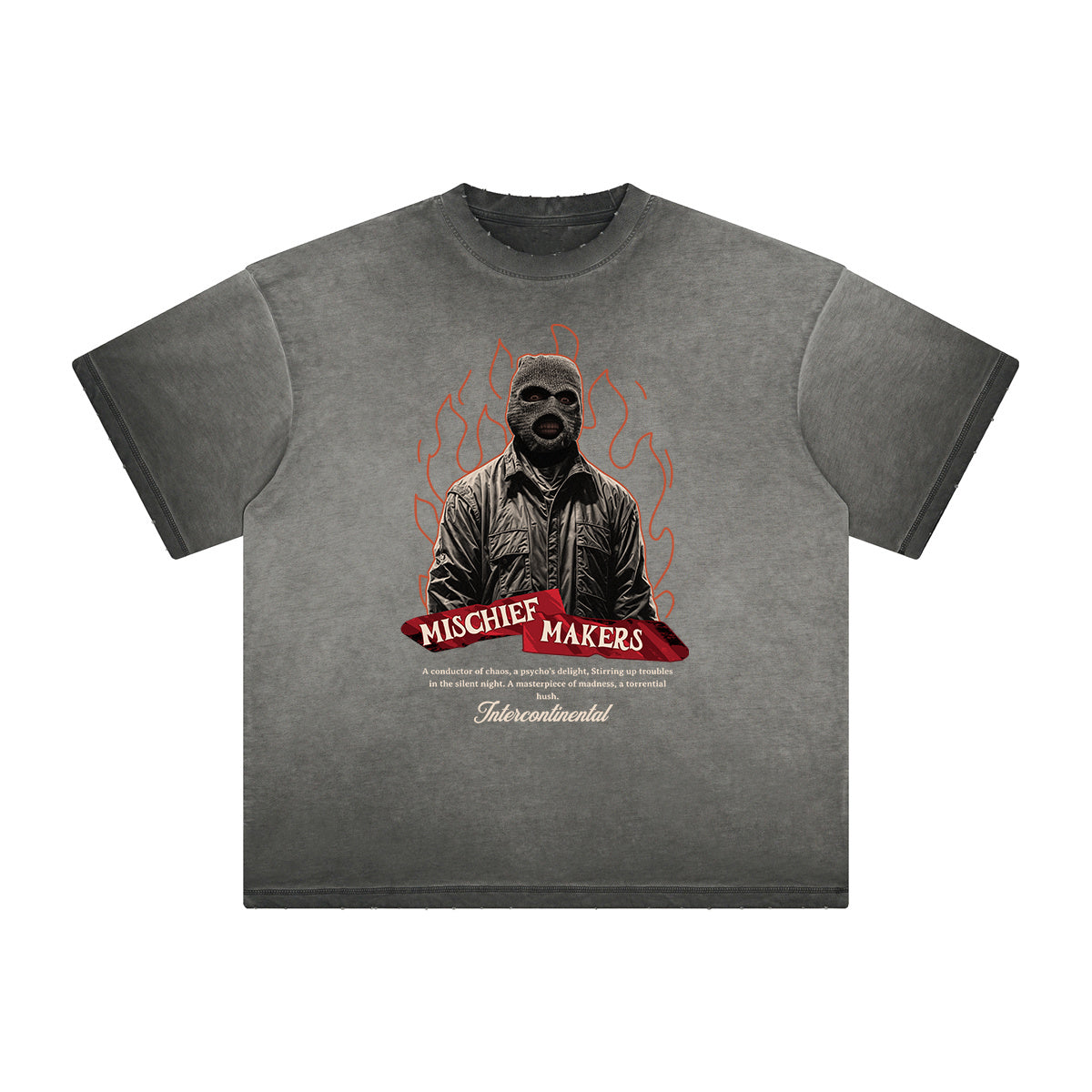 Distressed Gangsta Streetwear Graphic Tee-INNBLAC Fashion Apparel