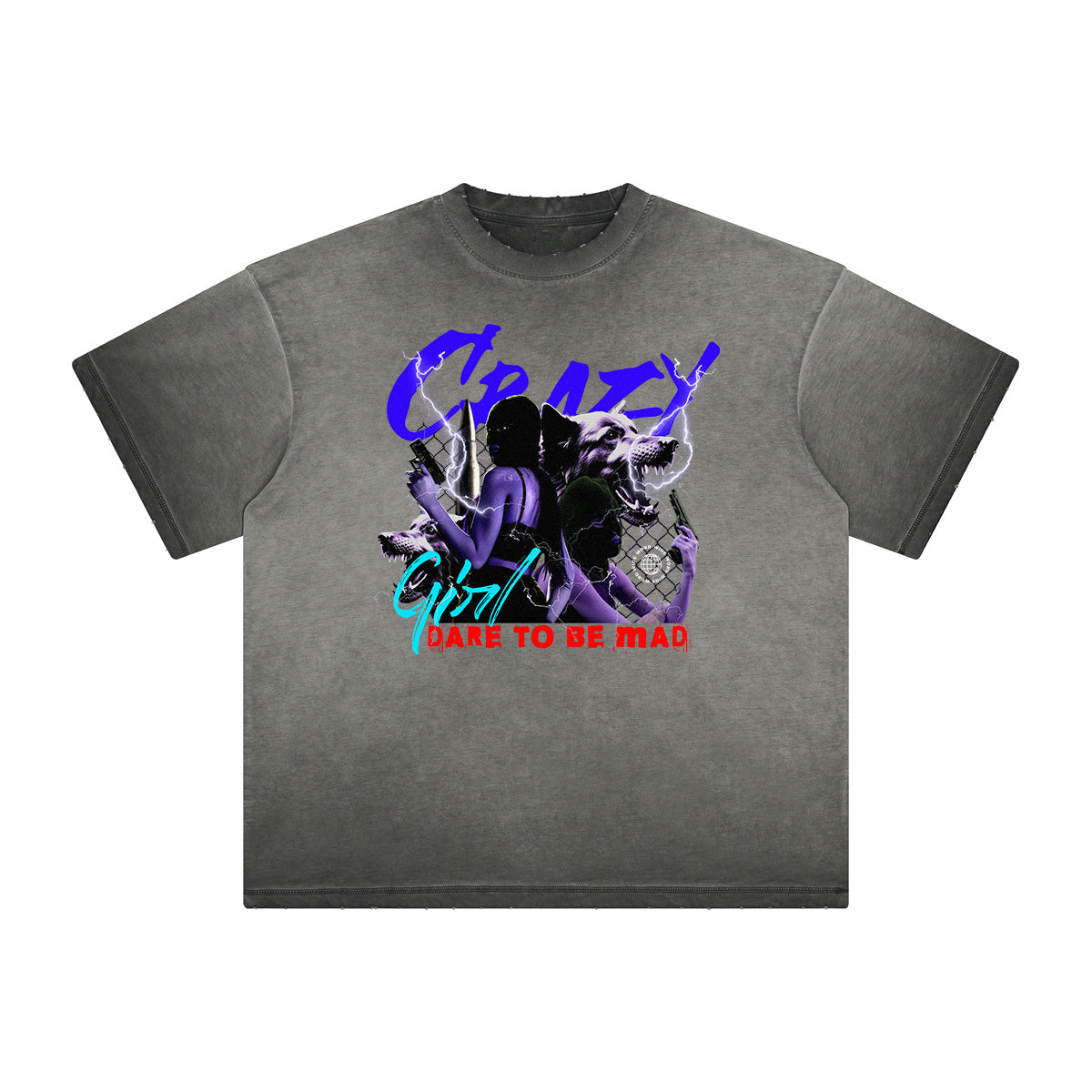 Distressed Gangsta Streetwear Graphic Tee-INNBLAC Fashion Apparel