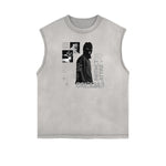Frayed Edge Gangsta Streetwear Graphic Tank-INNBLAC Fashion Apparel