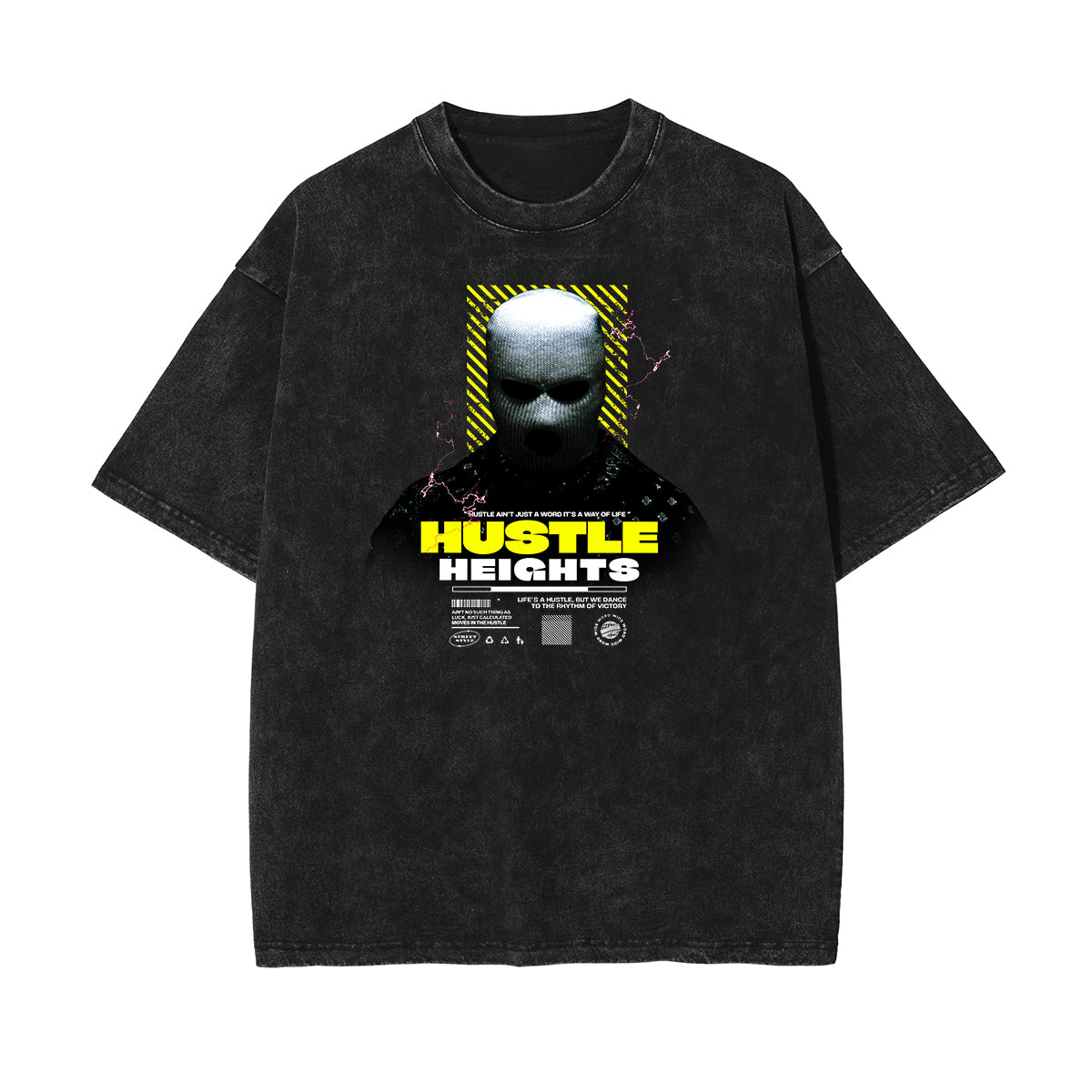 Washed Gangsta Streetwear Pattern Tee-INNBLAC Fashion Apparel