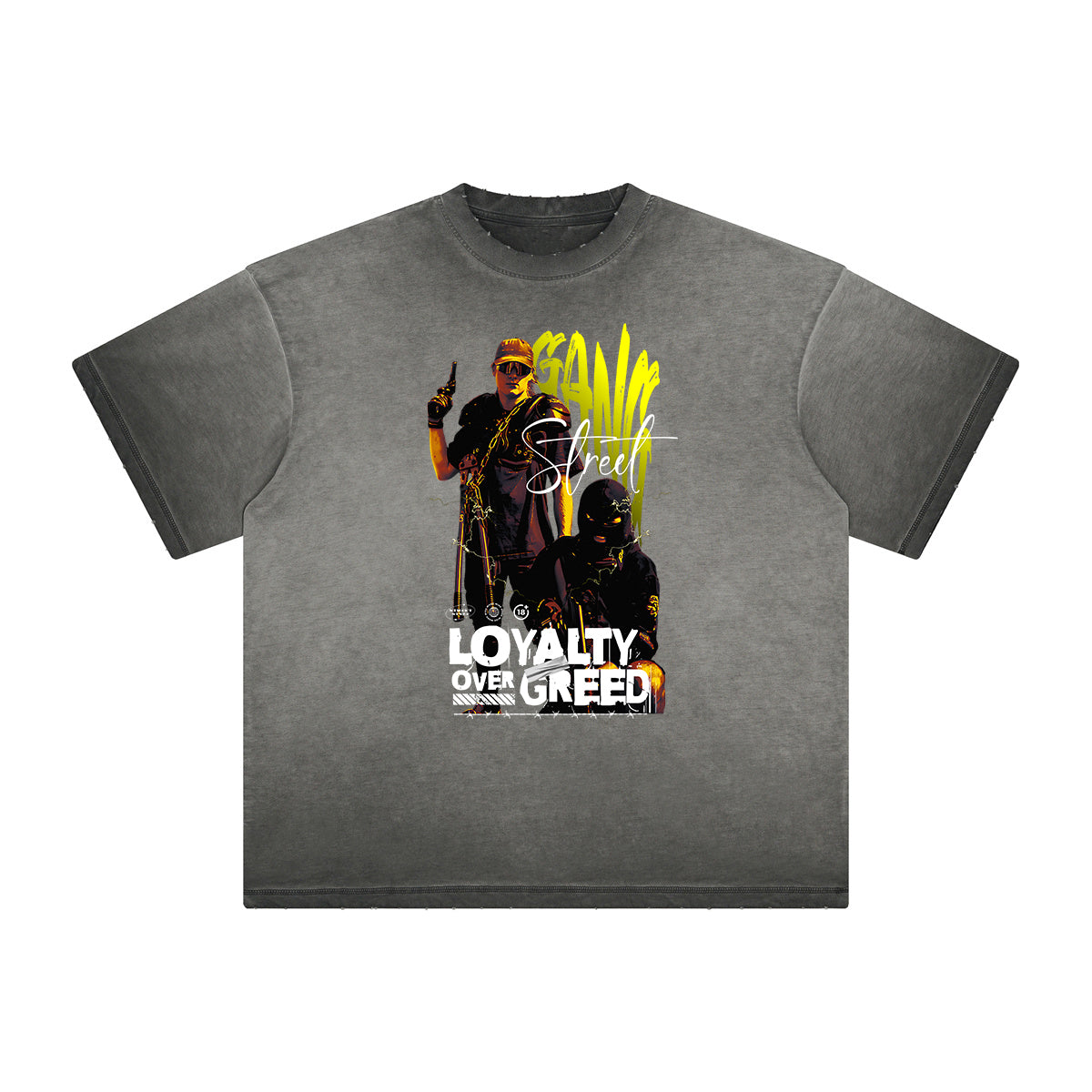 Thick Faded Gangsta Graphic Tee-INNBLAC Fashion Apparel