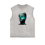Frayed Edge Gangsta Pattern Tank Top-INNBLAC Fashion Apparel