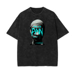 Vintage Washed Gangsta Pattern Tee-INNBLAC Fashion Apparel