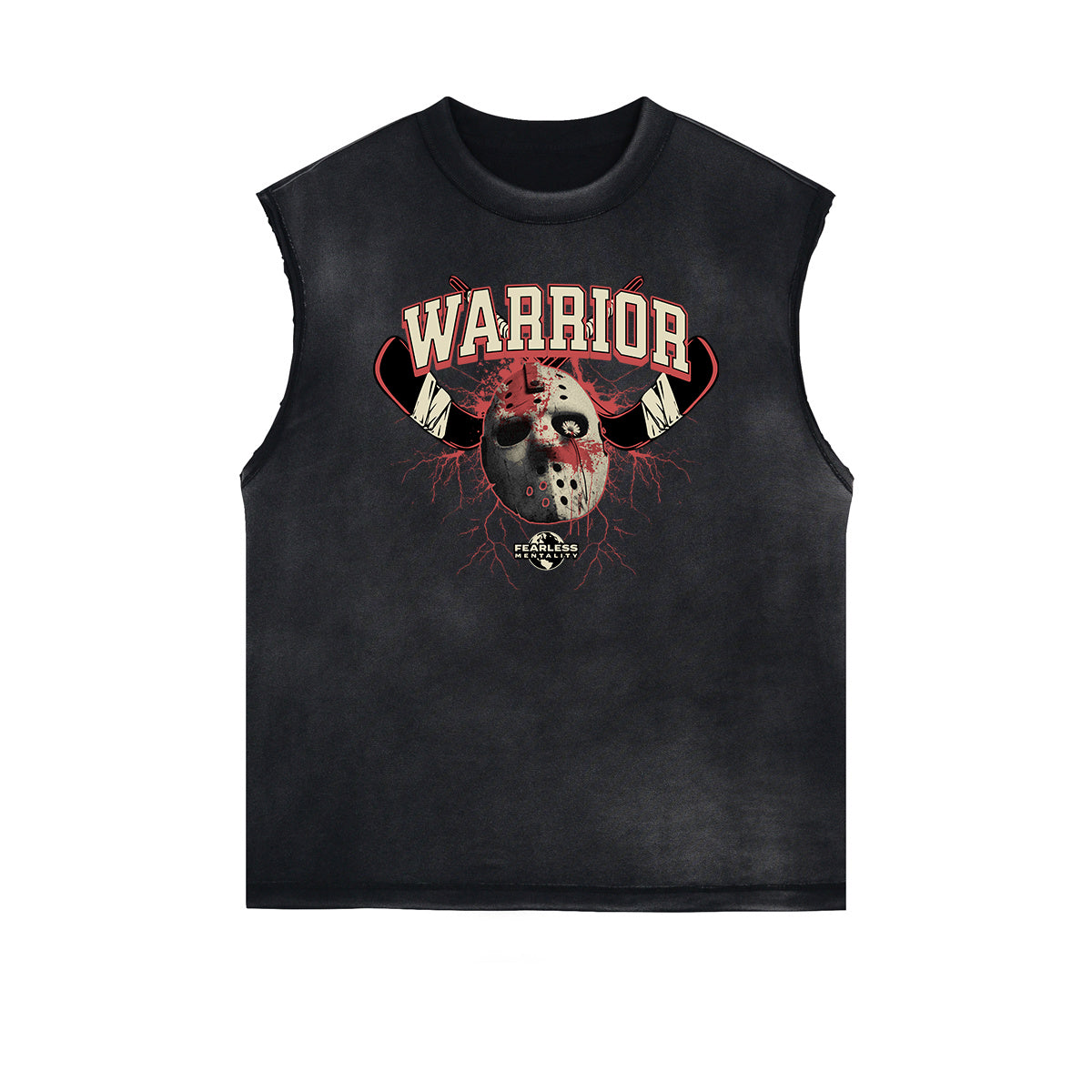 Frayed Edge Sleeveless Gangsta Graphic Tee-INNBLAC Fashion Apparel