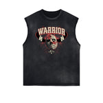 Frayed Edge Sleeveless Gangsta Graphic Tee-INNBLAC Fashion Apparel