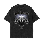 Vintage Washed Gangsta Pattern Tee-INNBLAC Fashion Apparel