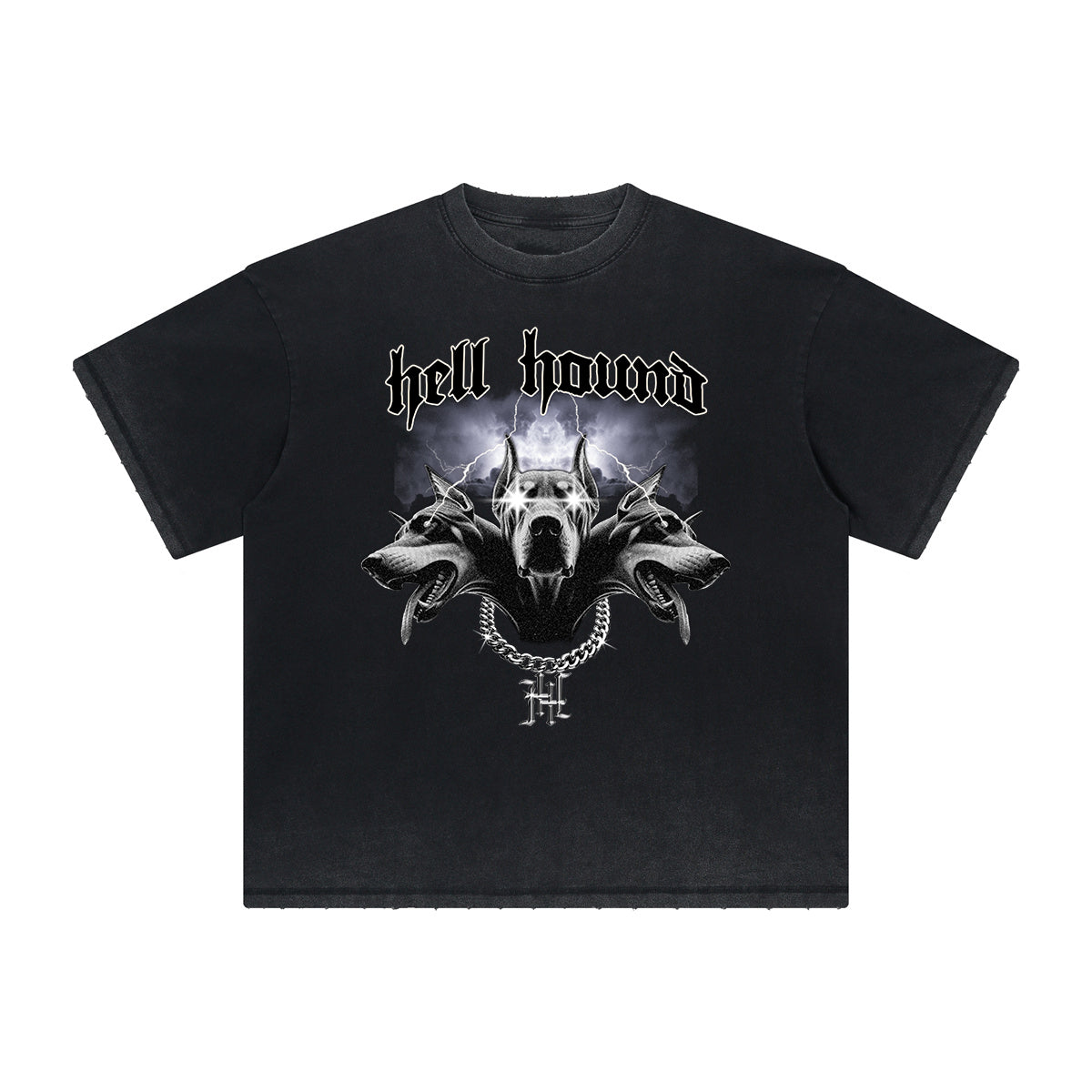 Vintage Frayed Gangsta Pattern Tee-INNBLAC Fashion Apparel