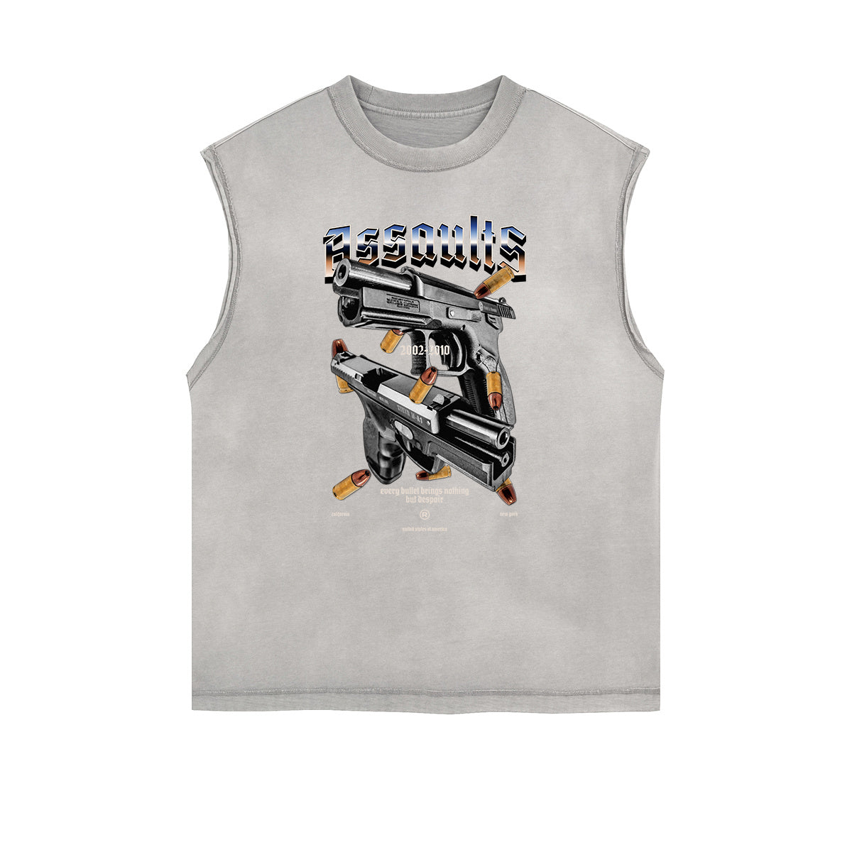 Frayed Edge Gangsta Pattern Tank Top-INNBLAC Fashion Apparel