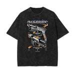 Vintage Washed Gangsta Pattern Tee-INNBLAC Fashion Apparel