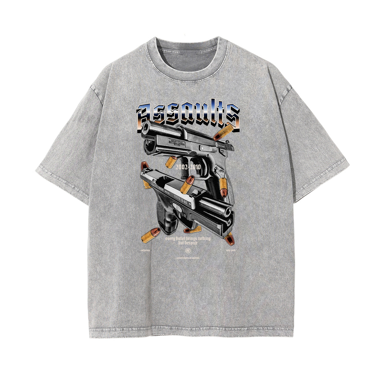 Mid Weight Faded Gangsta Graphic Tee-INNBLAC Fashion Apparel