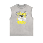Frayed Edge Gangsta Pattern Tank Top-INNBLAC Fashion Apparel