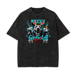 Vintage Washed Gangsta Pattern Tee-INNBLAC Fashion Apparel