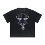 Vintage Frayed Gangsta Pattern Tee-INNBLAC Fashion Apparel