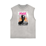 Frayed Edge Gangsta Pattern Tank Top-INNBLAC Fashion Apparel