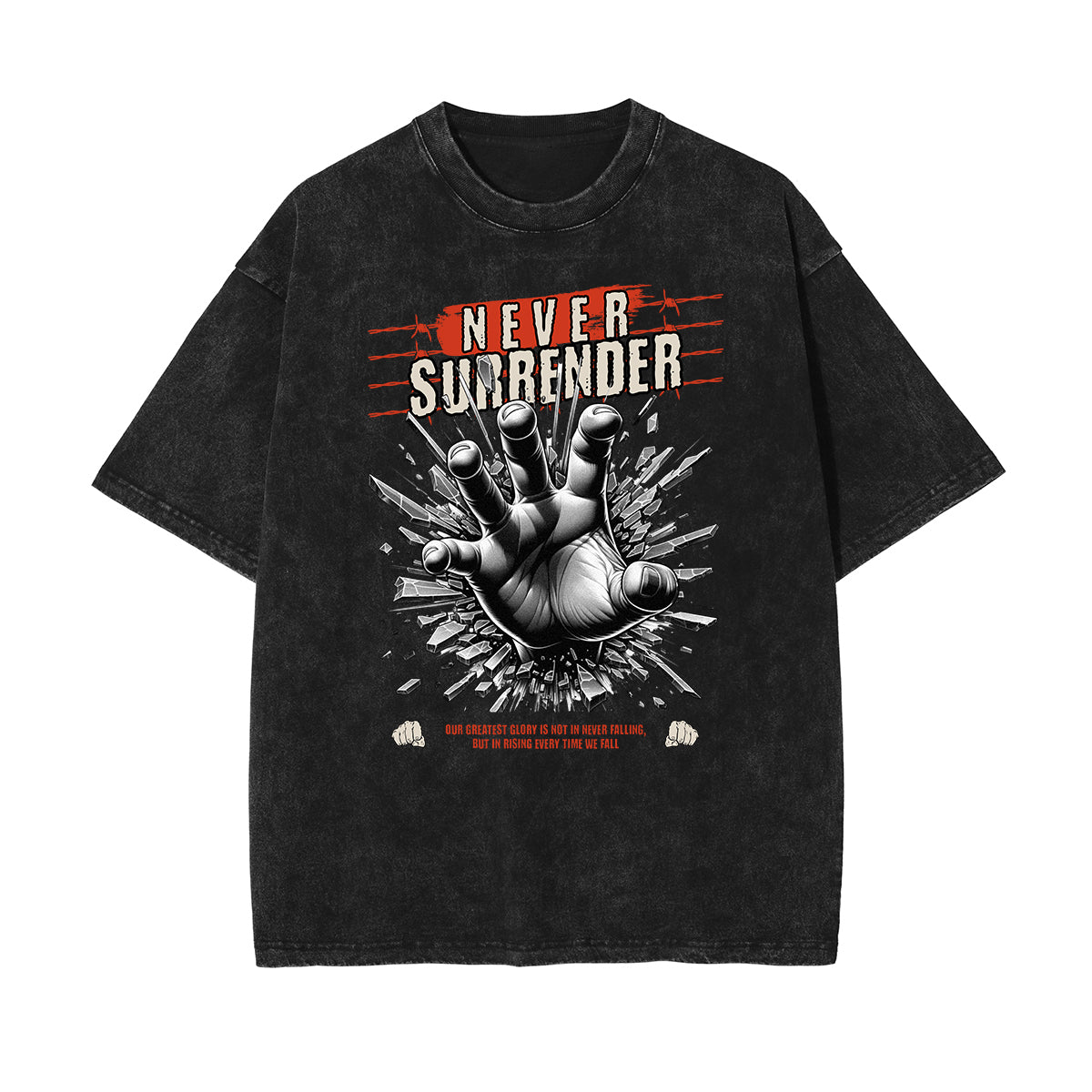 Vintage Washed Gangsta Pattern Tee-INNBLAC Fashion Apparel