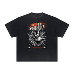 Vintage Frayed Gangsta Pattern Tee-INNBLAC Fashion Apparel