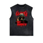 Frayed Edge Sleeveless Gangsta Graphic Tee-INNBLAC Fashion Apparel