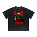 Vintage Frayed Gangsta Pattern Tee-INNBLAC Fashion Apparel