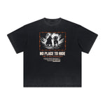 Vintage Frayed Gangsta Pattern Tee-INNBLAC Fashion Apparel