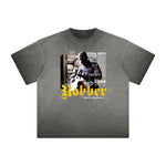 Distressed Faded Gangsta Pattern Tee-INNBLAC Fashion Apparel