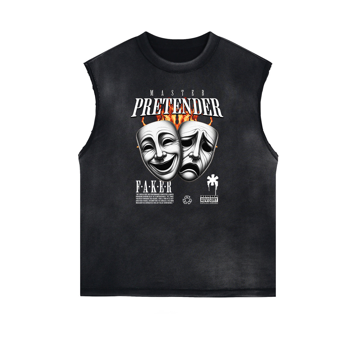 Vintage Sleeveless Gangsta Graphic Tee-INNBLAC Fashion Apparel