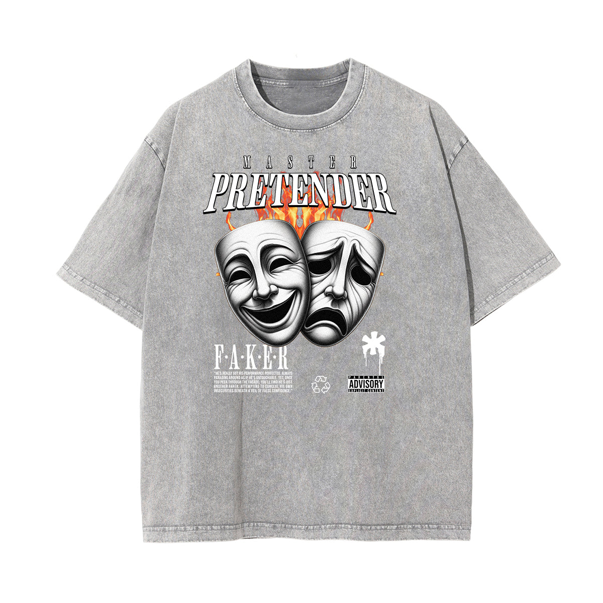 Stone Wash Gangsta Graphic Tee-INNBLAC Fashion Apparel