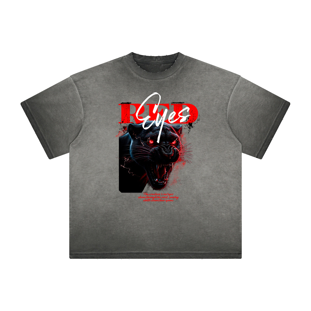 Distressed Faded Gangsta Pattern Tee-INNBLAC Fashion Apparel