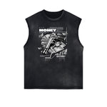 Vintage Sleeveless Gangsta Graphic Tee-INNBLAC Fashion Apparel