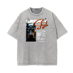 Stone Wash Gangsta Graphic Tee-INNBLAC Fashion Apparel