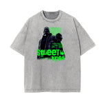 Stone Wash Gangsta Graphic Tee-INNBLAC Fashion Apparel