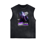 Vintage Sleeveless Gangsta Graphic Tee-INNBLAC Fashion Apparel