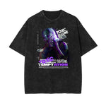 Faded Washed Gangsta Pattern Tee-INNBLAC Fashion Apparel